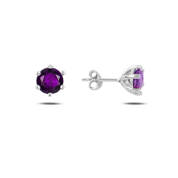 Ellms silver stud earrings hot sale in amethyst dichroic glass