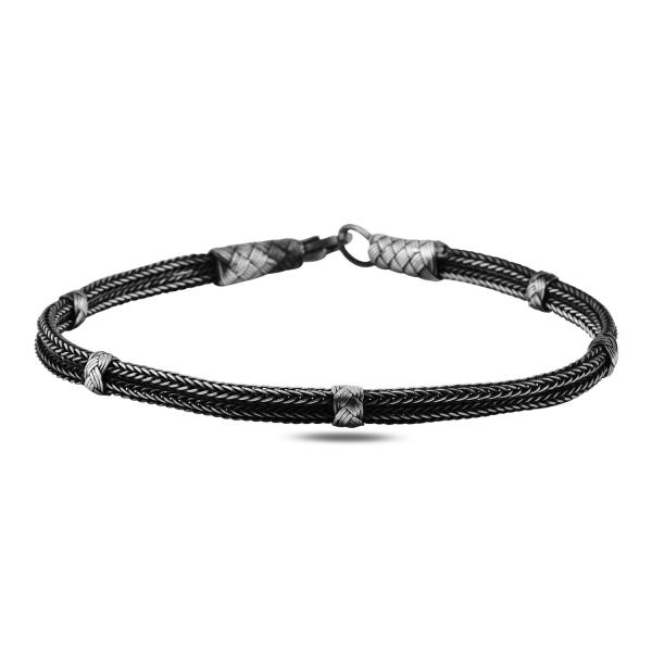 Mens oxidised store silver bracelet