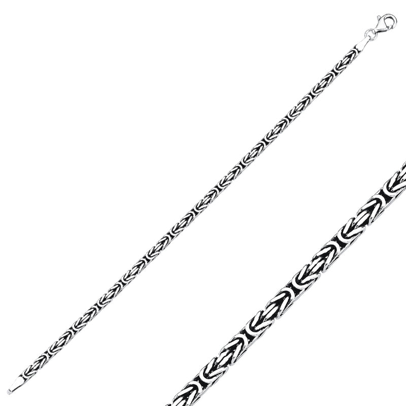 2,5 MM Square King Chain Bracelet In Sterling Silver - Zehrai