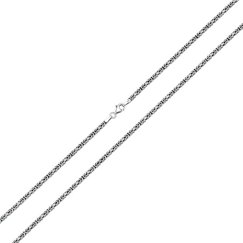 2,5 MM Square King Chain Necklace In Sterling Silver - Zehrai