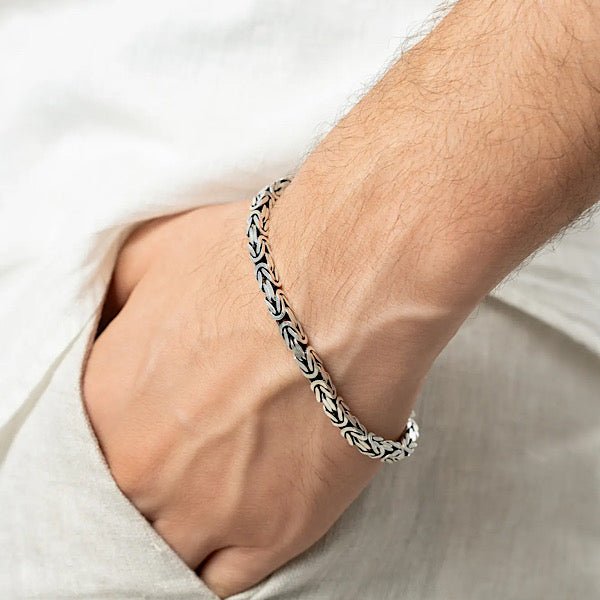 5MM Square King Chain Bracelet In Sterling Silver - Zehrai