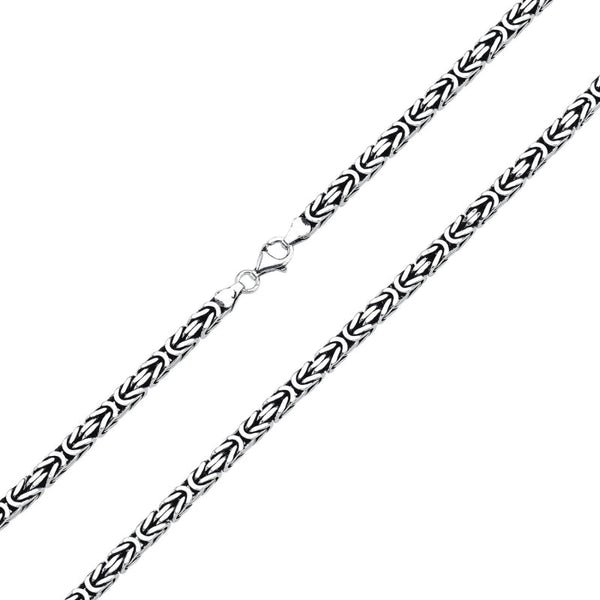 5MM Zehrai Square King Chain Necklace In Sterling Silver