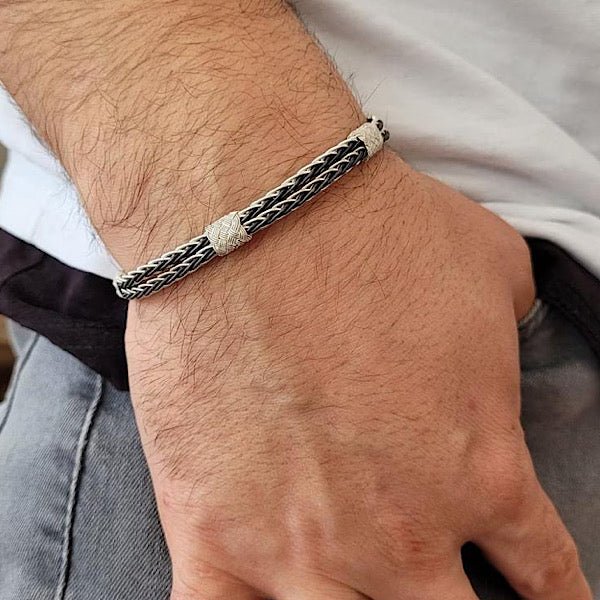 Kazaz Men’s Bracelet In Pure Silver Two Tonne - Zehrai