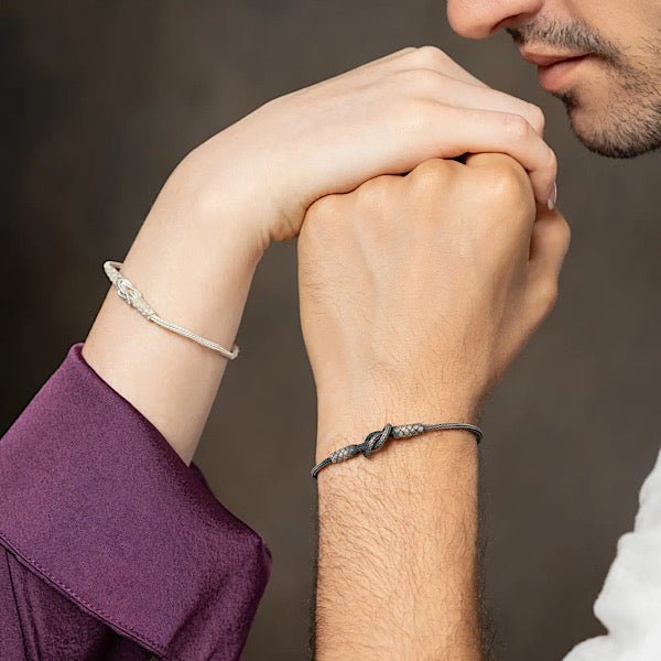 Kazaz Reef Knot Bracelet in Pure Silver - Zehrai