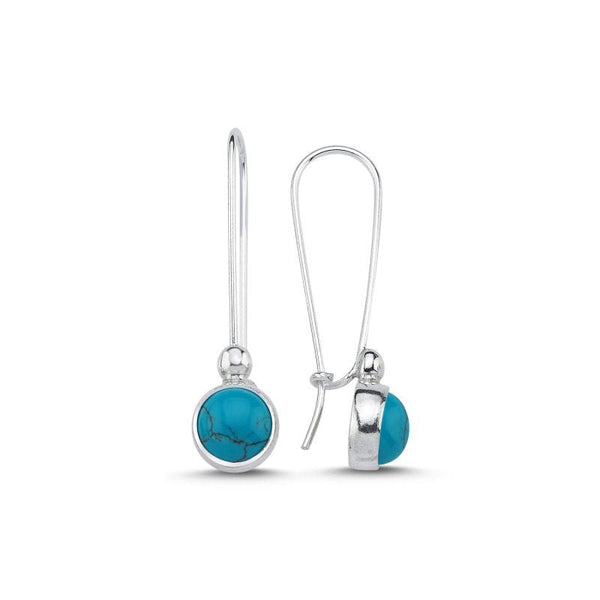 Turquoise Drop Earrings In Sterling Silver - Zehrai